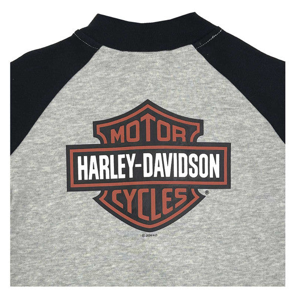 Harley-Davidson® Baby Boys' Bar & Shield Varsity Knit Jacket - Colorblocked Gray