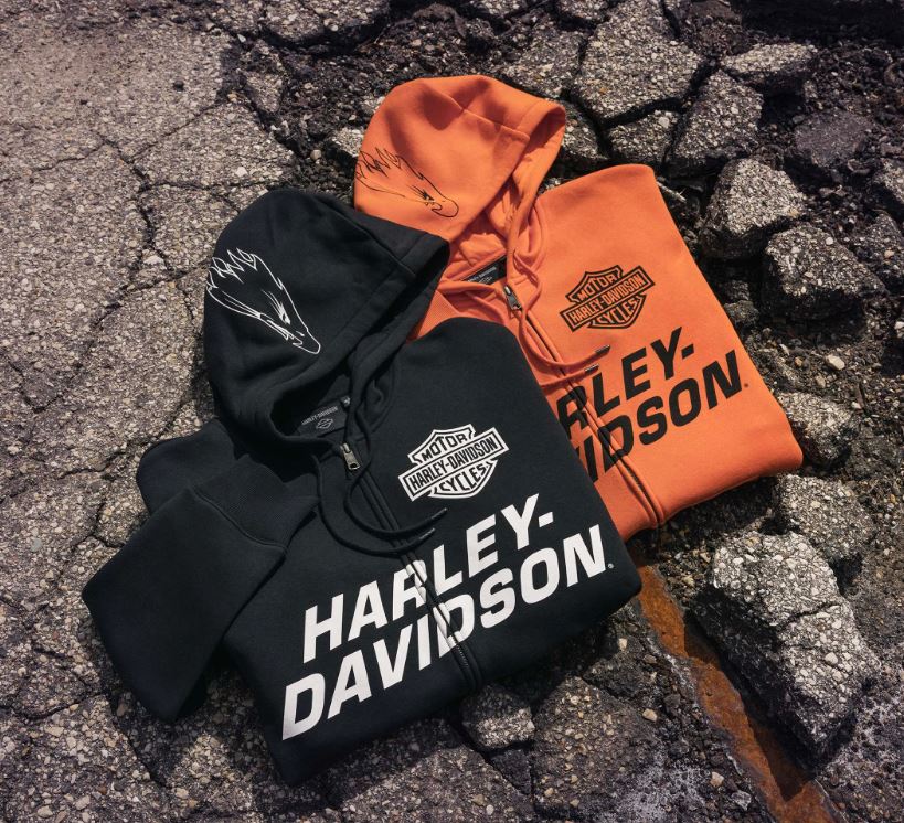 Men's Screamin' Eagle Zip-Up Hoodie - Harley Orange