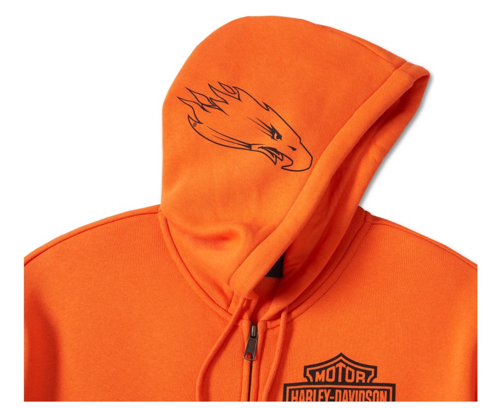 Men's Screamin' Eagle Zip-Up Hoodie - Harley Orange