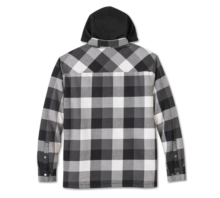Traveler Hooded Shirt Jacket - Plaid - Harley Black & Blackened Pearl