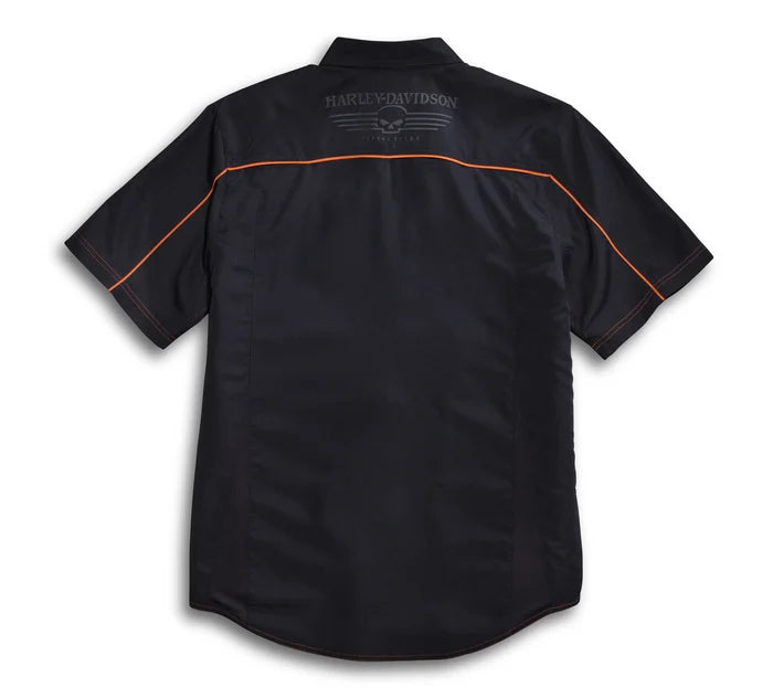 Men's Black Vented Performance Wille G Skull Shirt
