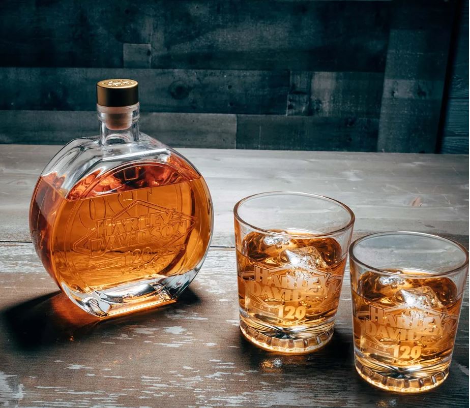 HARLEY-DAVIDSON 120TH ANNIVERSARY DECANTER SET