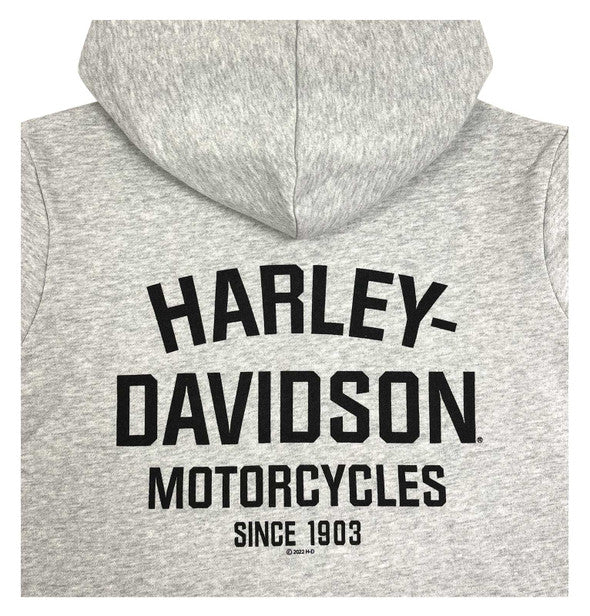 Harley-Davidson® Little Boys' B&S Toddler Fleece Terry Pullover Hoodie - Gray