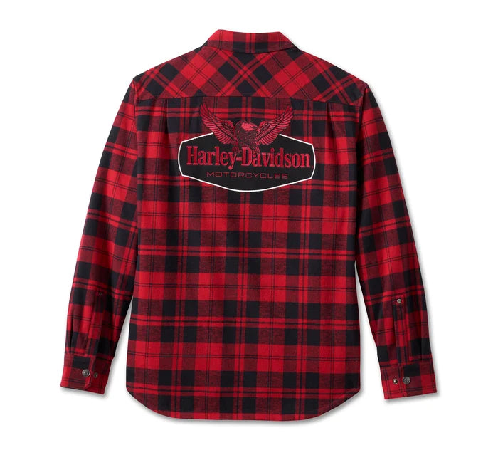 Men's Flying Eagle Zip-Up Flannel - Red Plaid