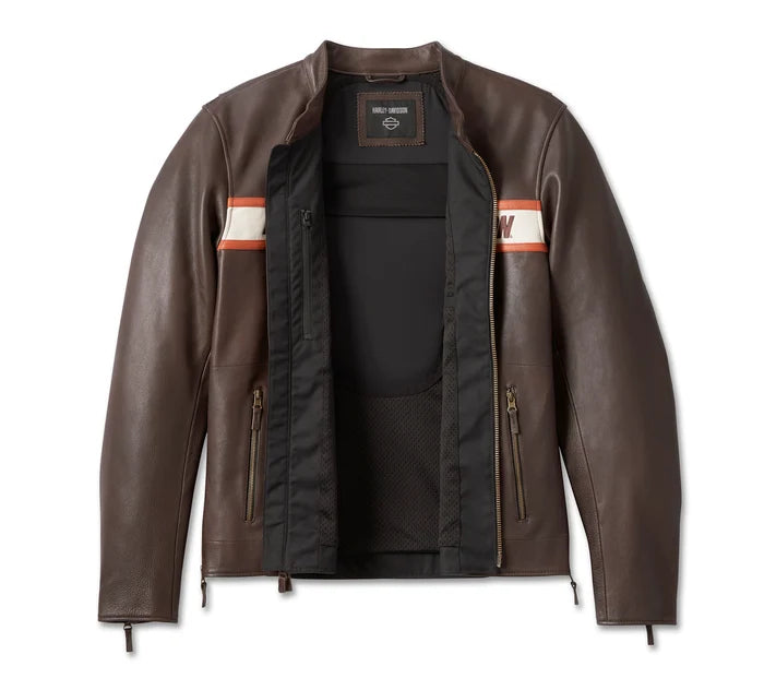 Men's Victory Lane II Leather Jacket - Java