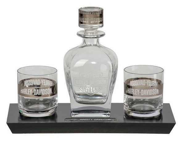 Harley-Davidson® Bar & Shield Logo Glass Decanter & Whiskey Glasses Set - 23 oz.