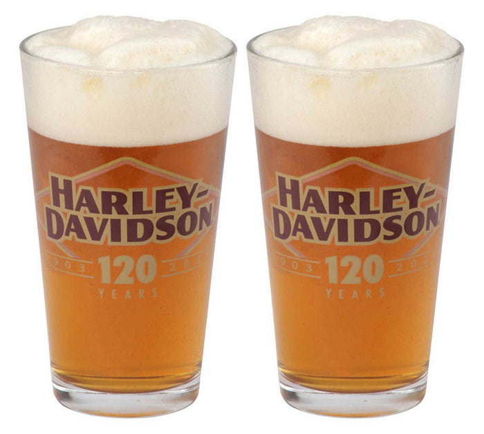 Harley-Davidson® 120th Anniversary Logo Pint Glass Set, Limited Edition - 16 oz.