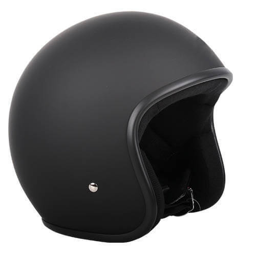 RXT Low Ride Open Face Helmet w/No Studs Matte Black