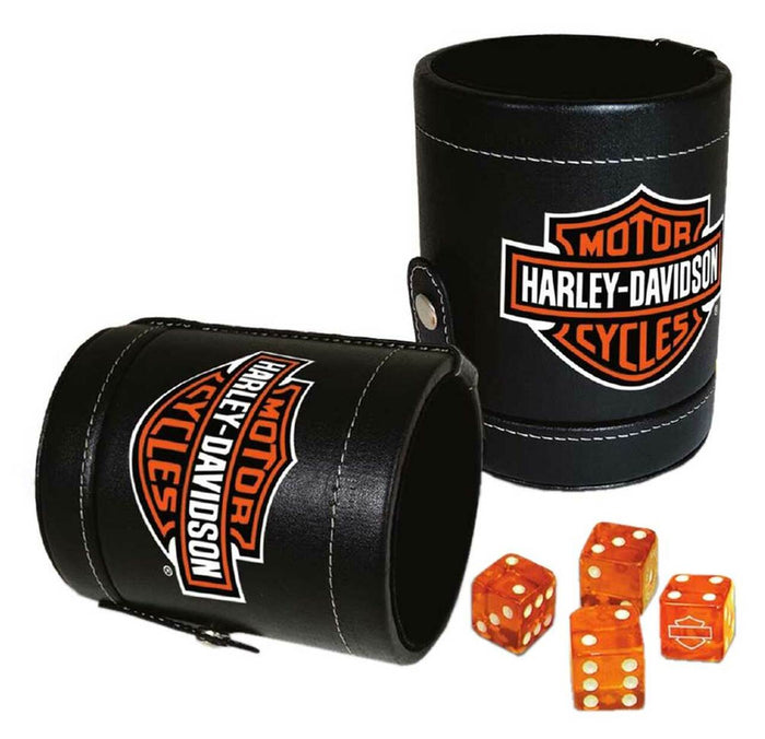 Harley-Davidson® Bar & Shield Logo Dice Cup Game Set, Leatherette Cup