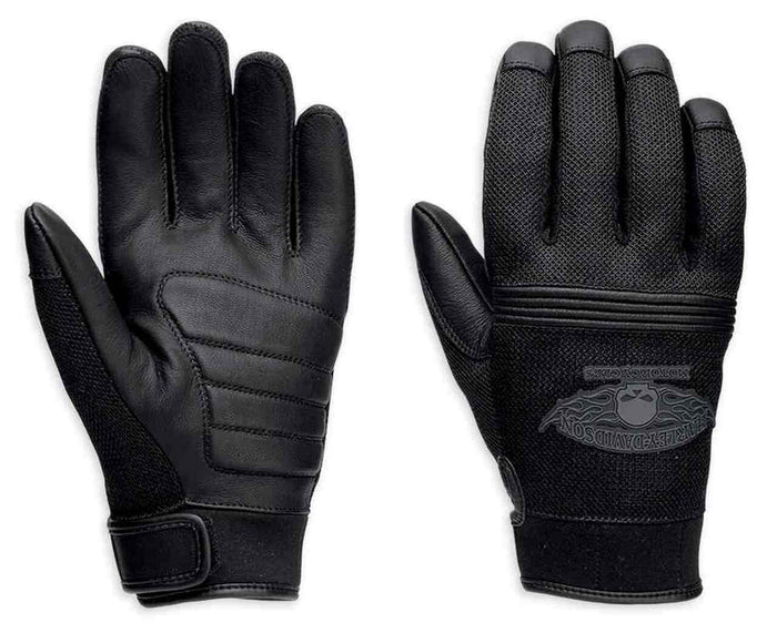 Harley-Davidson® Men's Winged Skull Full-Finger Leather Gloves