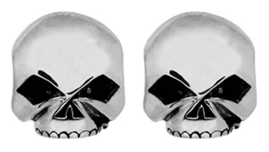 Harley-Davidson® Women's Sterling Silver Skull Emblem Post Earrings