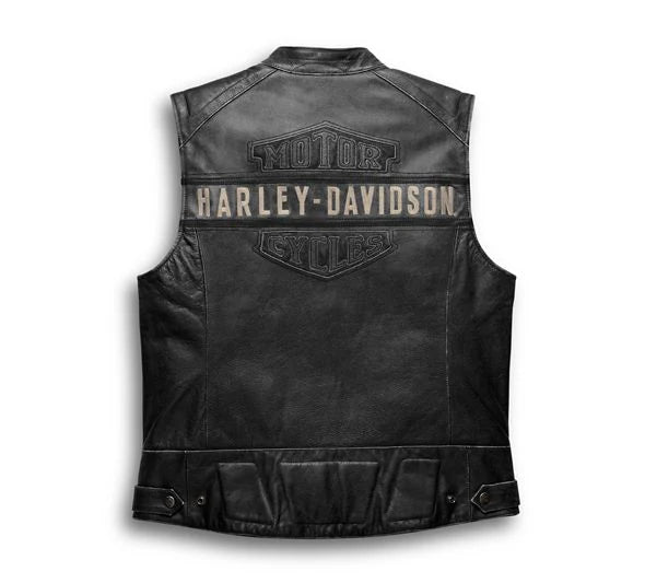 Harley-Davidson® Men’s Embroidered Passing Link Leather Vest