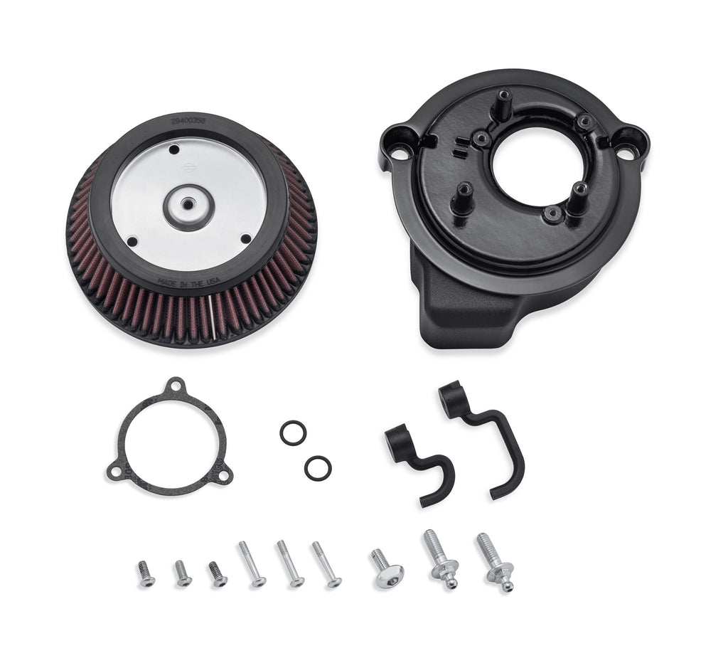 Harley-Davidson Screamin' Eagle Round High-Flow Air Cleaner Center Bolt Wrinkle Black