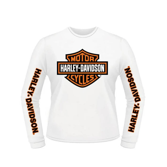 Harley-Davidson® Bar & Shield Long Sleeve Dealer Tee - White