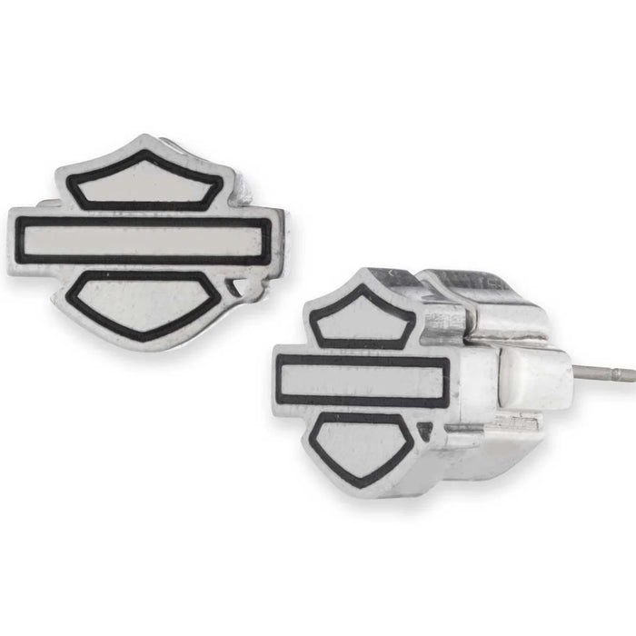 Harley-Davidson Women's Bar & Shield Logo 8mm Stud Earrings, Stainless Steel 34G00219