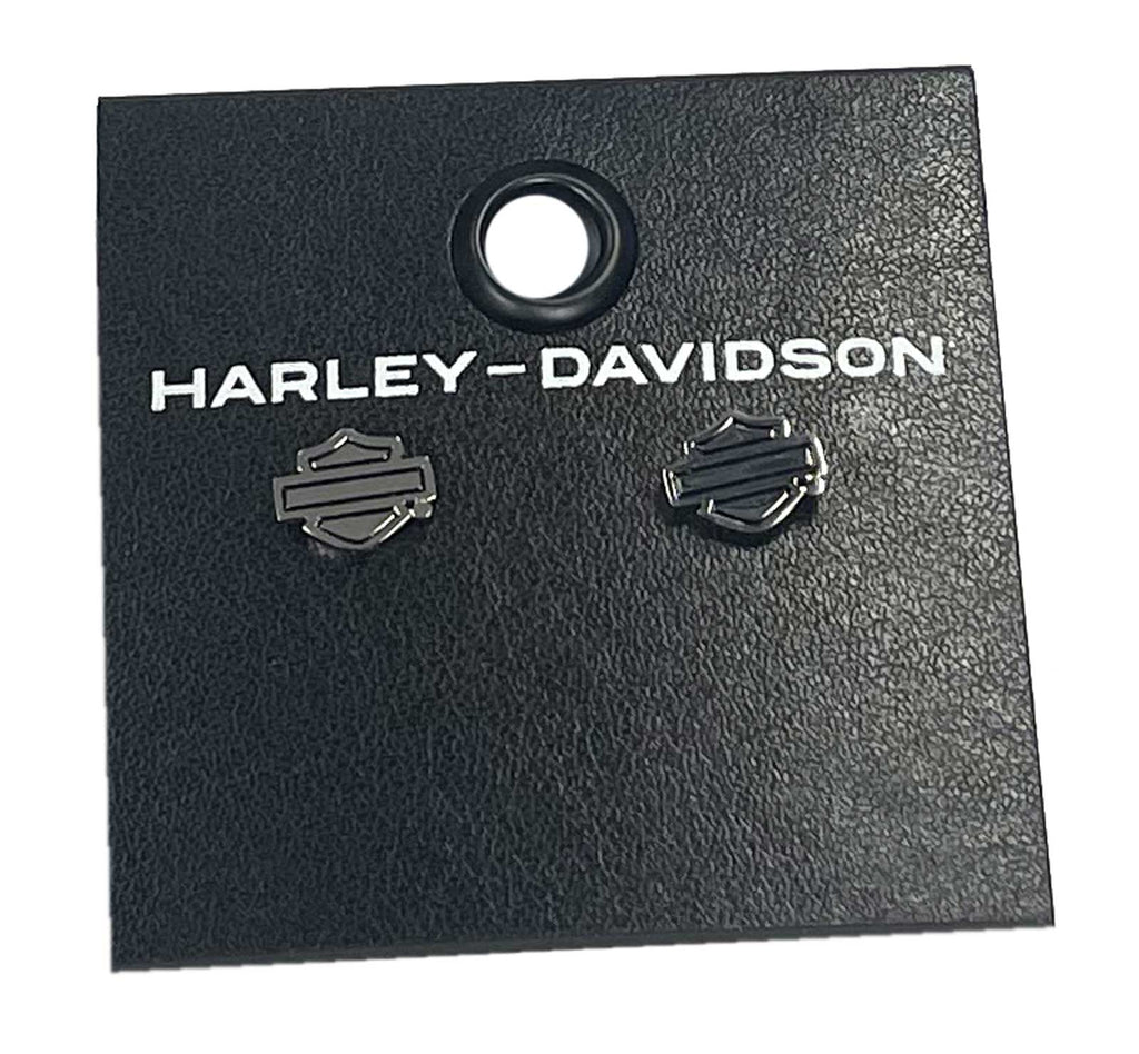 Harley-Davidson Women's Bar & Shield Logo 8mm Stud Earrings, Stainless Steel 34G00219