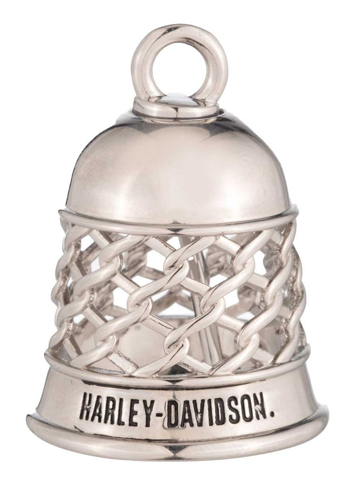 Harley-Davidson® H-D Text Open Cage Design Metal Ride Bell, Silver Finish