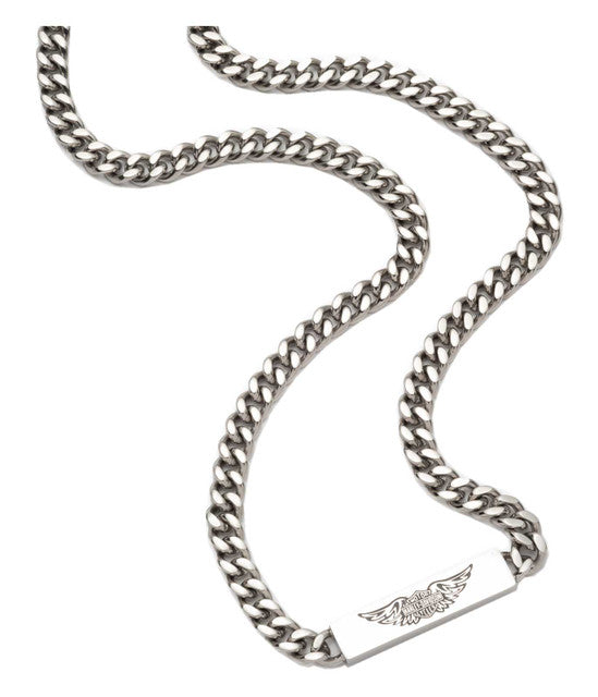 Harley-Davidson® Men's 24 in. Bar & Shield Wing Pendant Necklace, Stainless Steel