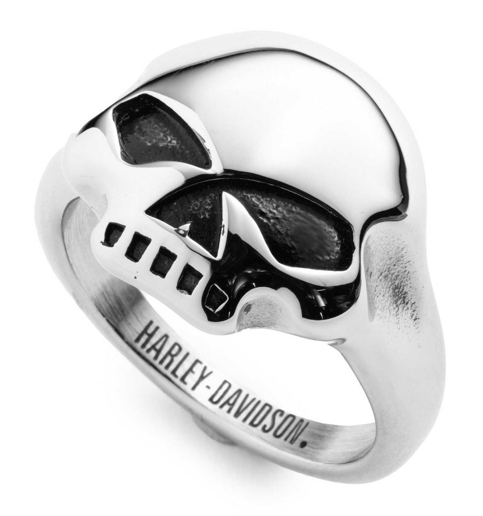 Harley-Davidson® Men's 3D Willie G Skull Sculpted Ring, Stainless Steel