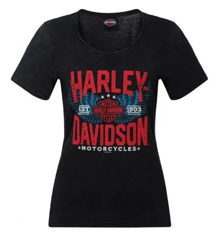 Harley-Davidson Women's Takeoff Tee Black/Acid