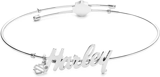 Harley-Davidson Women's Harley Script Adjustable Bangle Bracelet, Silver