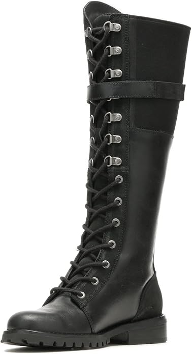 Harley-Davidson Women's Bradner Lace-Up 16" Black Motorcycle Boots