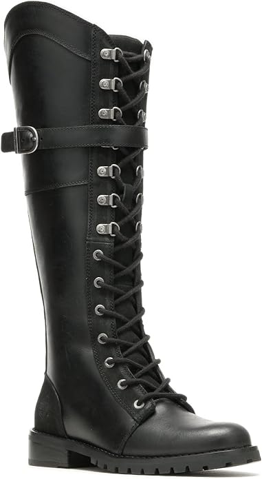 Harley-Davidson Women's Bradner Lace-Up 16" Black Motorcycle Boots