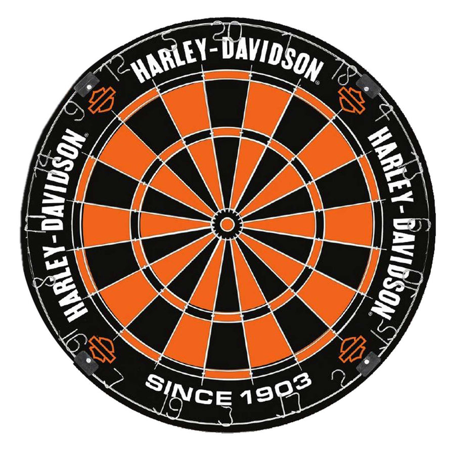 Harley-Davidson® Classic Bar & Shield Tournament Dartboard- Black & Orange, 18in.