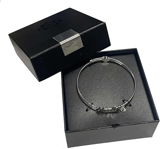 Harley-Davidson Women's Harley Script Adjustable Bangle Bracelet, Silver