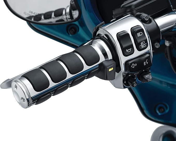 Kuryakyn 6470 Motorcycle Handlebar Accessory: Heated ISO-Grips for 2008-20 Harley-Davison with Electronic Throttle Control, Chrome