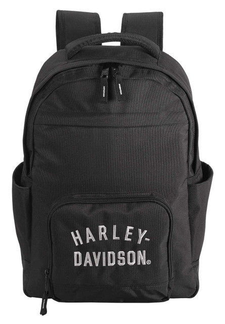 Harley-Davidson® Rugged Twill Water-Resistant Polyester Backpack - Black