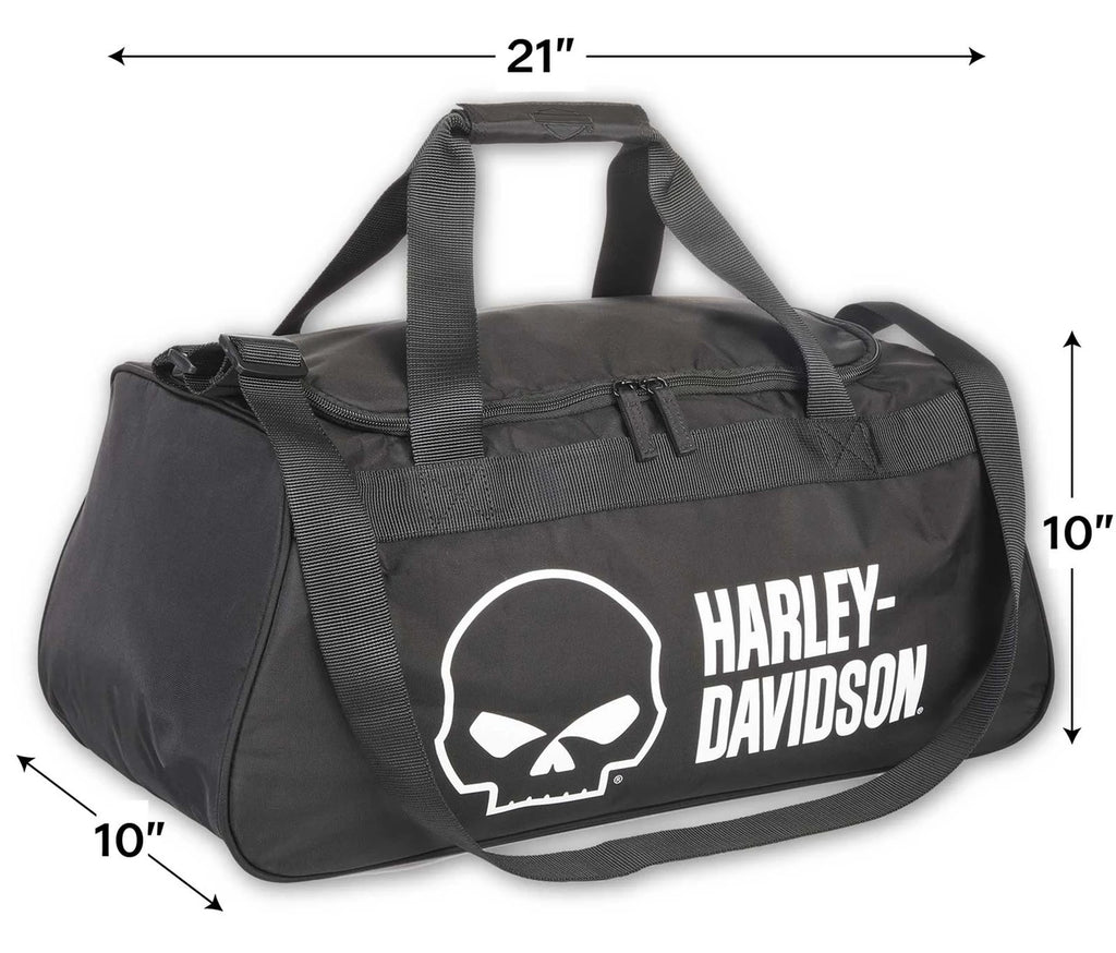 Harley-Davidson® Willie G Skull Logo Duffel Bag w/ Side Shoe Pocket - Black