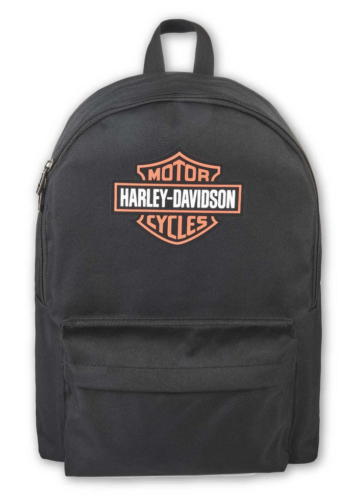 Harley-Davidson® Bar & Shield Graphic Backpack w/Adjustable Straps - Black/Orange