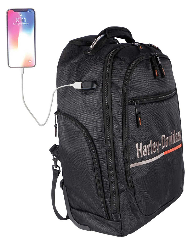 Harley-Davidson On Tour Charging Wheeling Backpack Midnight 93826 MIDNIGHT