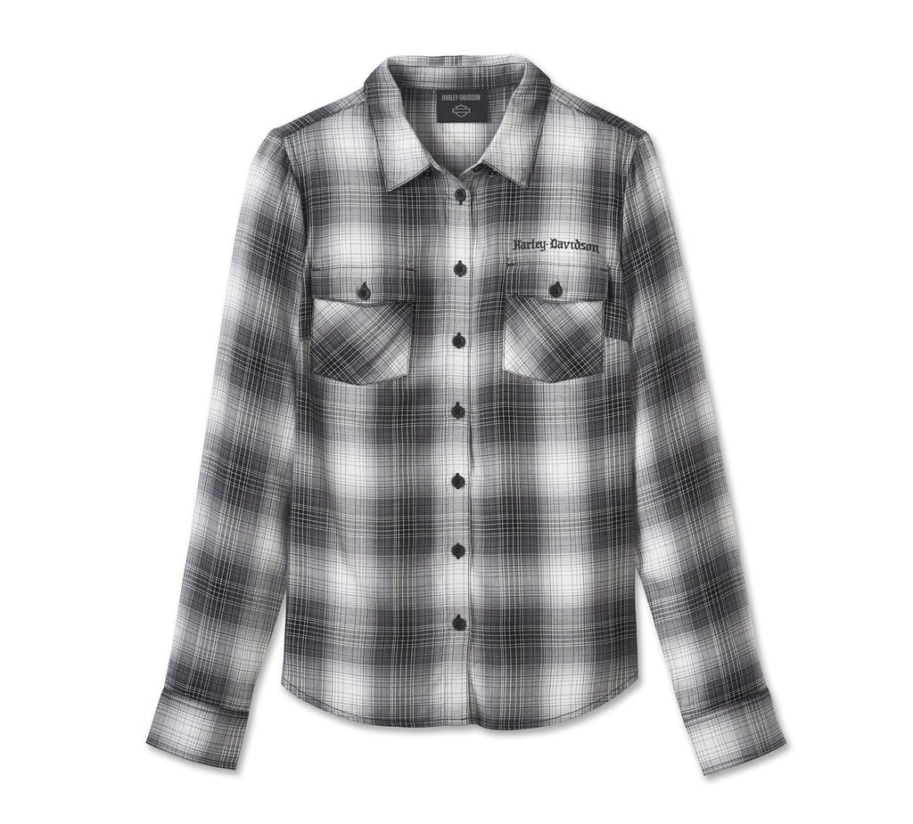 Harley-Davidson Women's Stacked Bar & Shield Viscose Shirt 96093-25VW