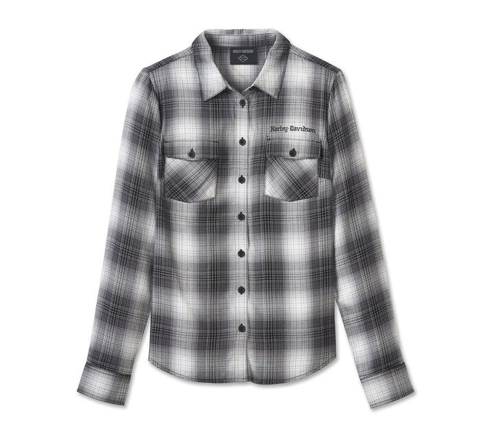 Harley-Davidson Women's Stacked Bar & Shield Viscose Shirt 96093-25VW
