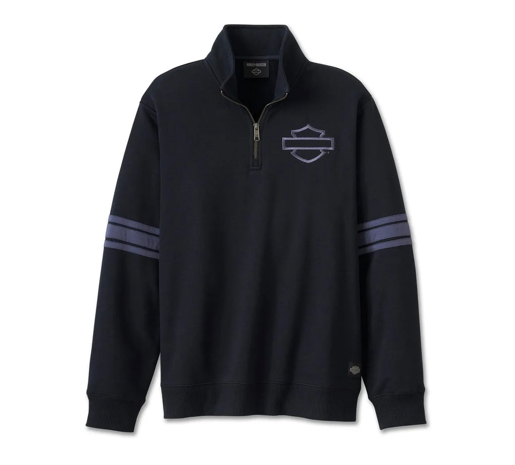 Harley-Davidson Men's Bar & Shield 1/4 Zip Fleece Harley Black