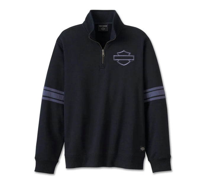 Harley-Davidson Men's Bar & Shield 1/4 Zip Fleece Harley Black