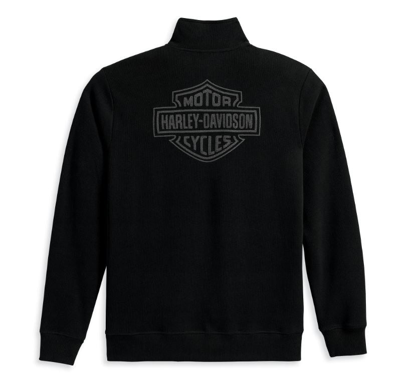 Men's Bar & Shield 1/4 Zip Pullover - Black Beauty