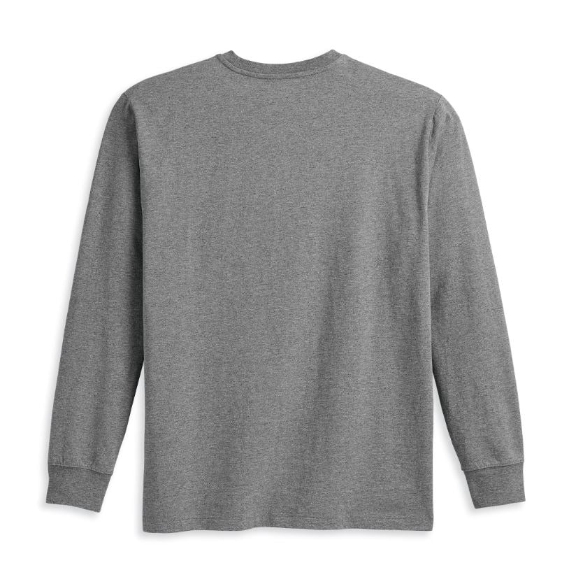 Men's Bar & Shield Long Sleeve Tee - Heather Grey