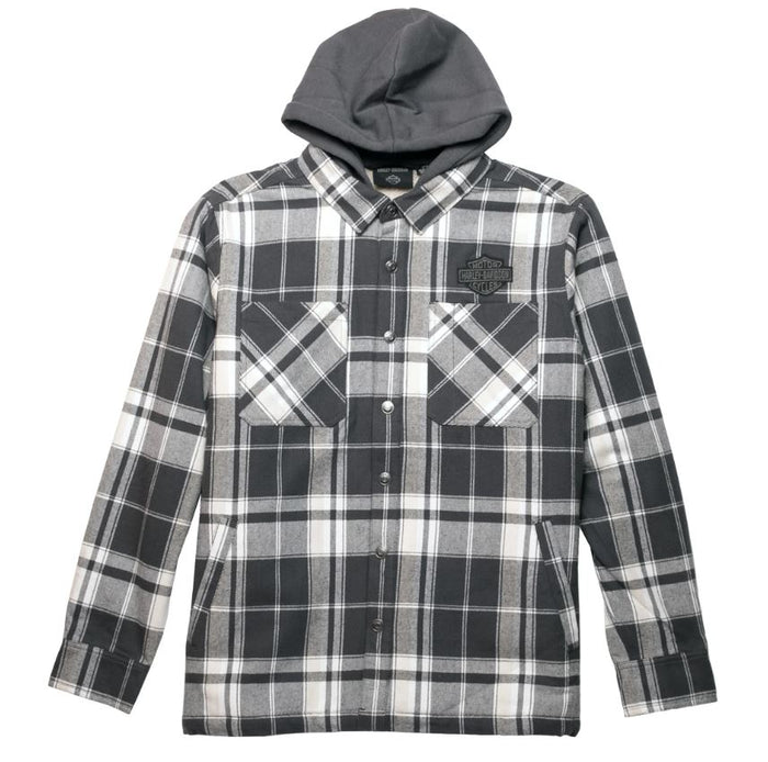 Men's Up North Sherpa Flannel - Grey Plaid