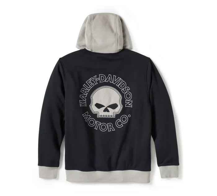 Men's Willie G Skull Colorblock Zip Front Hoodie