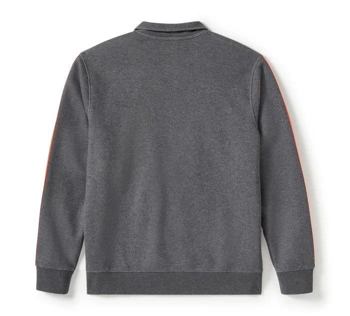 Men's Essential Fleece Zip Front Track Jacket - Charcoal Grey Heather