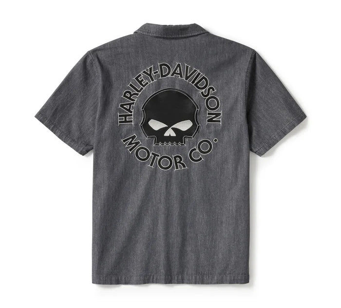 Men's Willie G Skull Denim Shirt
