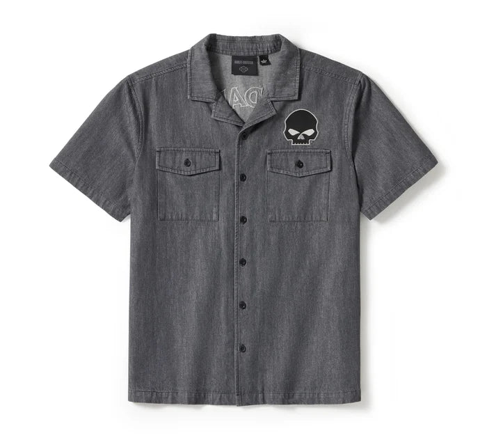 Men's Willie G Skull Denim Shirt