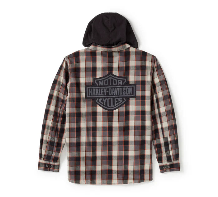Men's Metal Bound Long Sleeve Hooded Shirt
