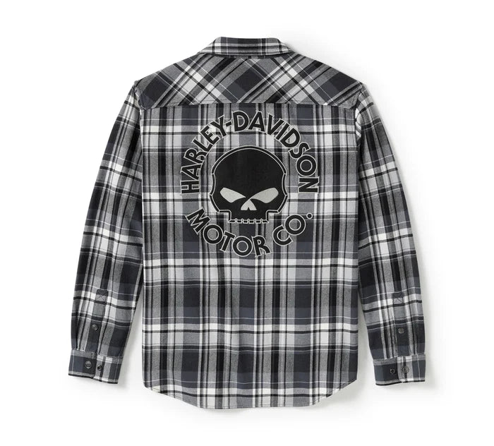 Men's Willie G Skull Plaid Long Sleeve Shirt