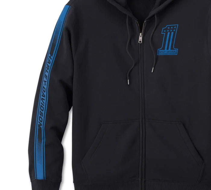 Men's #1 Racer Zip-Up Hoodie - Harley Black