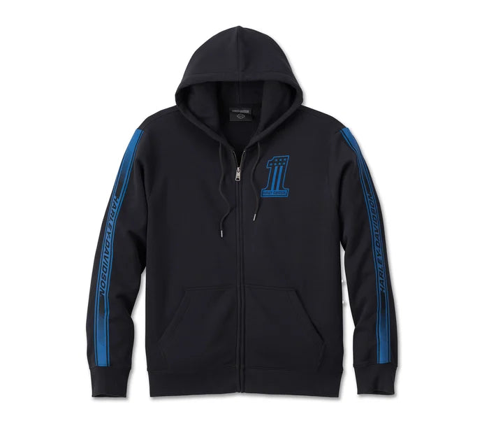 Men's #1 Racer Zip-Up Hoodie - Harley Black