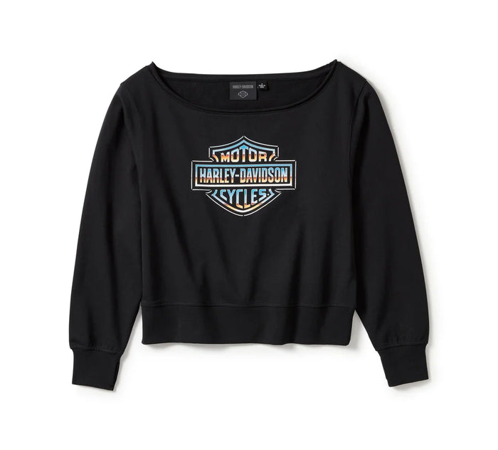 Women's Chrome Evo Off The Shoulder Crew - Harley Black/Island Fossil